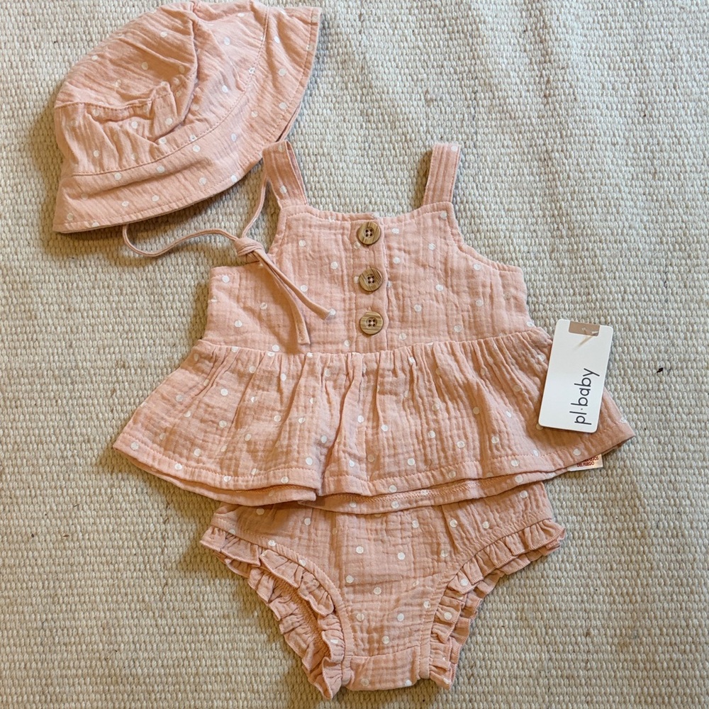 Pink Baby Outfit with Hat
